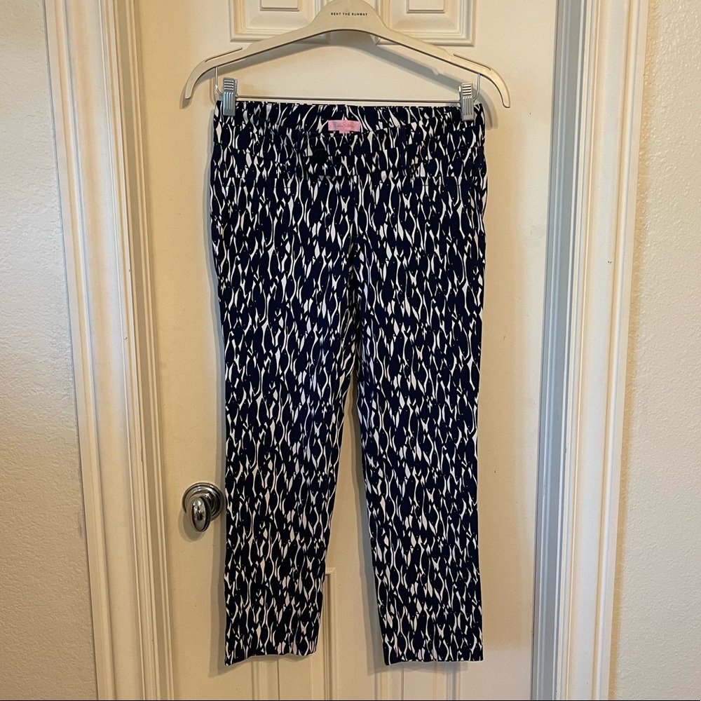 Lilly Pulitzer Navy Fish Print Pants